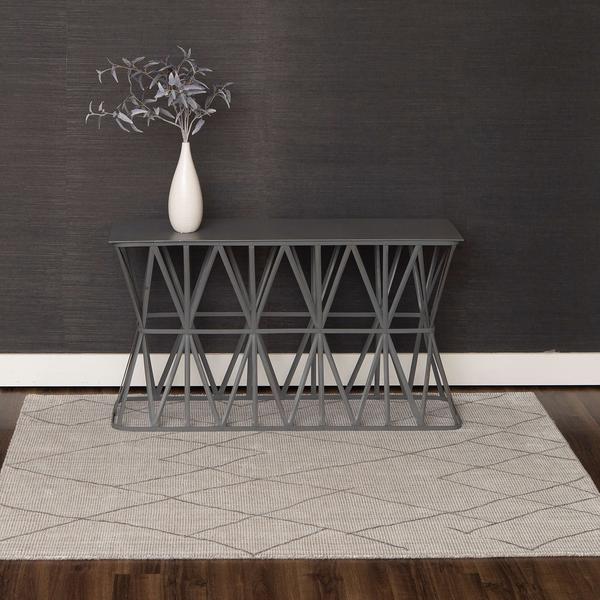 Transitional & Casual Rugs Tangier Tribal Diamond Silver Lt. Grey - Grey & Black - Charcoal Hand Loomed Rug