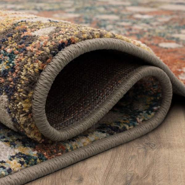 Contemporary Rugs & Transitional Rugs Torrent Soiree Rose Gold Red - Burgundy & Lt. Gold - Gold Machine Made Rug