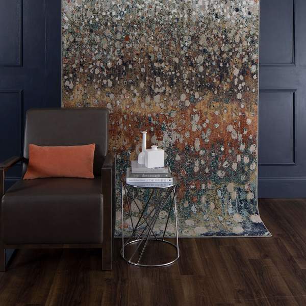 Contemporary Rugs & Transitional Rugs Torrent Soiree Rose Gold Red - Burgundy & Lt. Gold - Gold Machine Made Rug