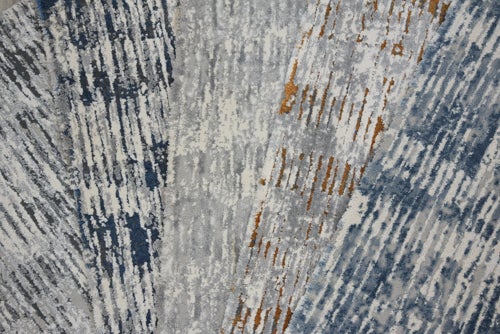 Custom Rugs, Runners & Rounds Glam Rock Arctic Blue Lt. Blue - Blue & Lt. Grey - Grey Machine Made Rug