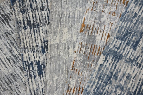 Custom & Wall to Wall Glam Rock Arctic Blue Lt. Blue - Blue & Lt. Grey - Grey Machine Made Rug