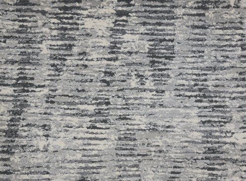 Custom Rugs, Runners & Rounds Glam Rock Metal Lt. Grey - Grey Machine Made Rug
