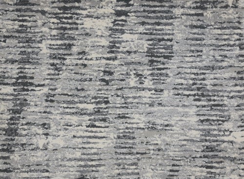 Custom & Wall to Wall Glam Rock Metal Lt. Grey - Grey Machine Made Rug