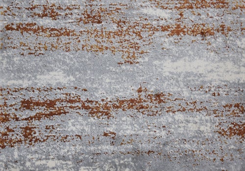 Custom Rugs, Runners & Rounds Rock and Roll Spice Rust - Orange & Lt. Grey - Grey Machine Made Rug
