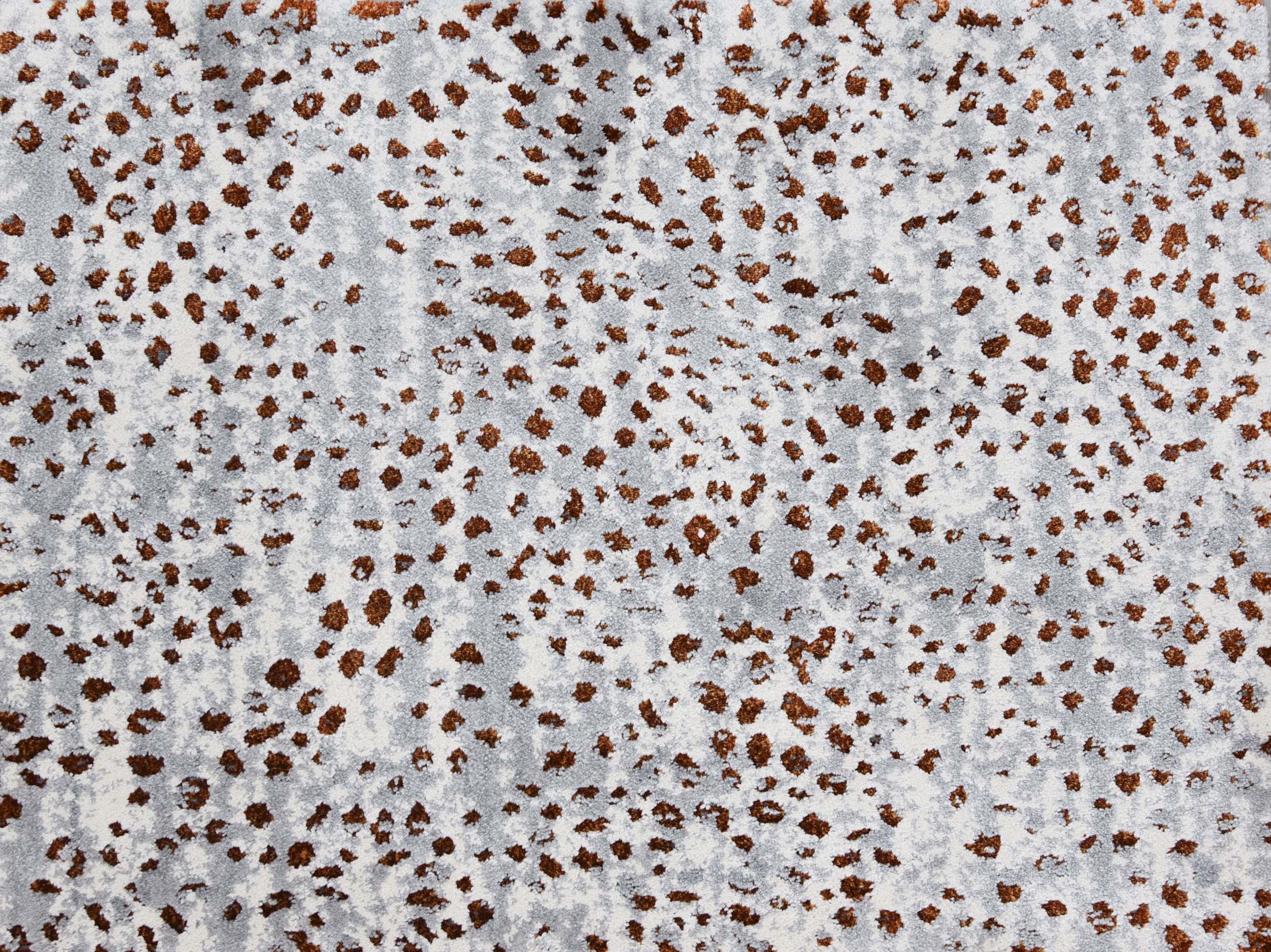 Custom Rugs, Runners & Rounds Pop Rock Spice Rust - Orange & Lt. Grey - Grey Machine Made Rug