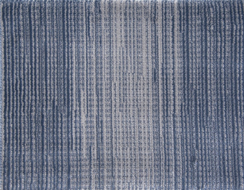 Custom & Wall to Wall Juxtaposition Steel Blue Lt. Blue - Blue Machine Made Rug