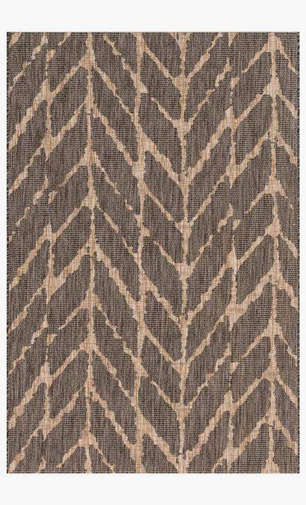 Outdoor Rugs Isle IE-02 Charcoal/Mocha Black - Charcoal & Lt. Brown - Chocolate Machine Made Rug