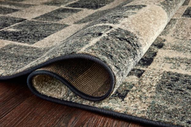 Contemporary Rugs & Transitional Rugs Bowery BOW-03 Storm Ivory - Beige & Black - Charcoal Machine Made Rug