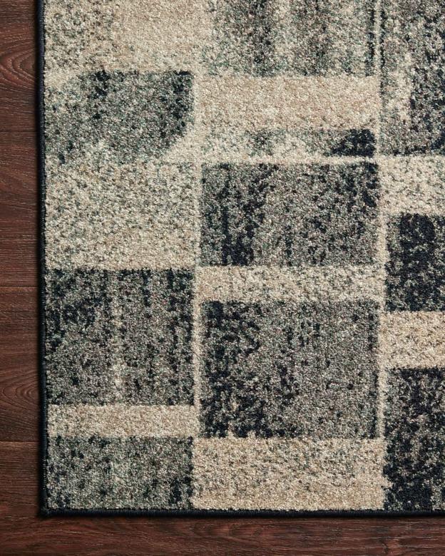 Contemporary Rugs & Transitional Rugs Bowery BOW-03 Storm Ivory - Beige & Black - Charcoal Machine Made Rug