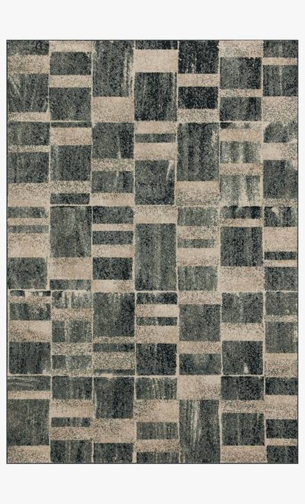 Contemporary Rugs & Transitional Rugs Bowery BOW-03 Storm Ivory - Beige & Black - Charcoal Machine Made Rug