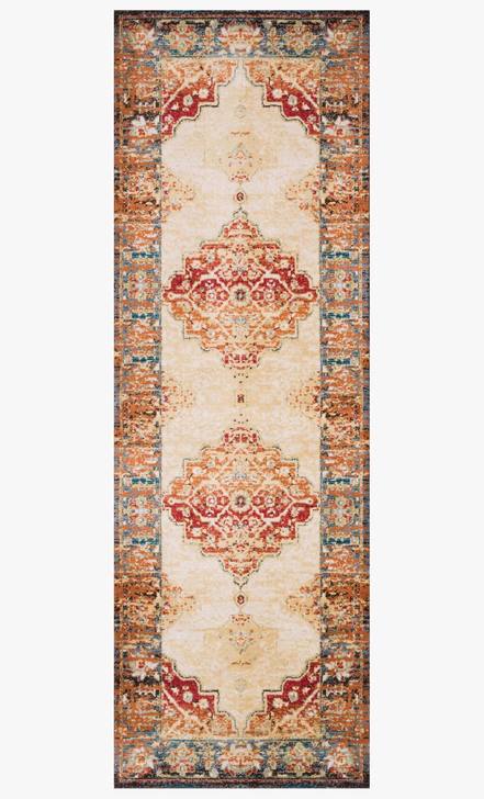 Traditional & Oriental Rugs Isadora ISA-04 Ivory - Beige & Rust - Orange Machine Made Rug