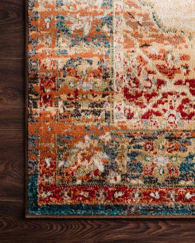 Traditional & Oriental Rugs Isadora ISA-04 Ivory - Beige & Rust - Orange Machine Made Rug