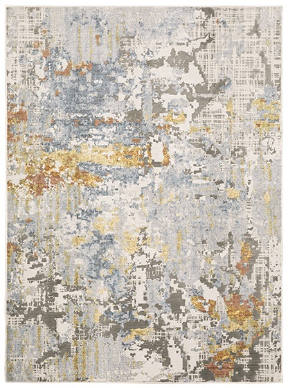 Contemporary Rugs & Transitional Rugs Caravan 1340W Lt. Grey - Grey & Multi Machine Made Rug