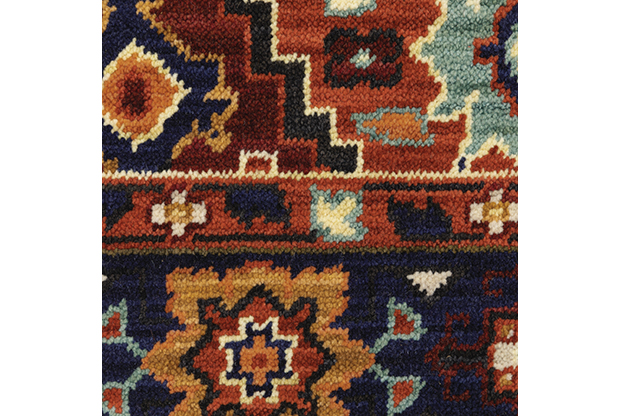 Traditional & Oriental Rugs Lilihan 2061V Red - Burgundy & Medium Blue - Navy Machine Made Rug