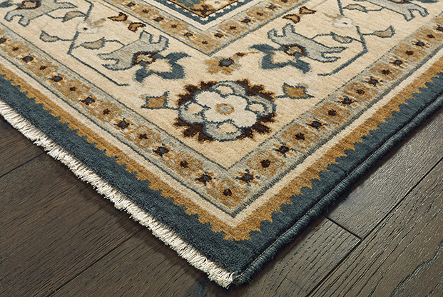 Traditional & Oriental Rugs Anatolia 5502L Aqua - Lt.Green & Ivory - Beige Machine Made Rug