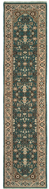 Traditional & Oriental Rugs Anatolia 5502L Aqua - Lt.Green & Ivory - Beige Machine Made Rug