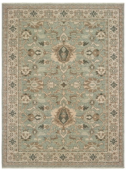 Traditional & Oriental Rugs Anatolia 1331A Lt.Green & Ivory - Beige Machine Made Rug