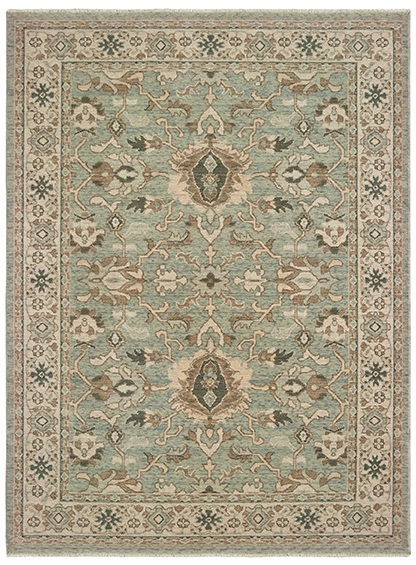 Traditional & Oriental Rugs Anatolia 1331A Aqua - Lt.Green & Ivory - Beige Machine Made Rug