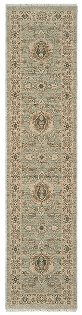 Traditional & Oriental Rugs Anatolia 1331A Aqua - Lt.Green & Ivory - Beige Machine Made Rug