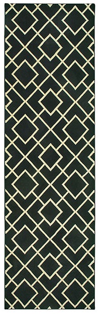 Outdoor Rugs Luna 8123B Black - Charcoal & Ivory - Beige Machine Made Rug