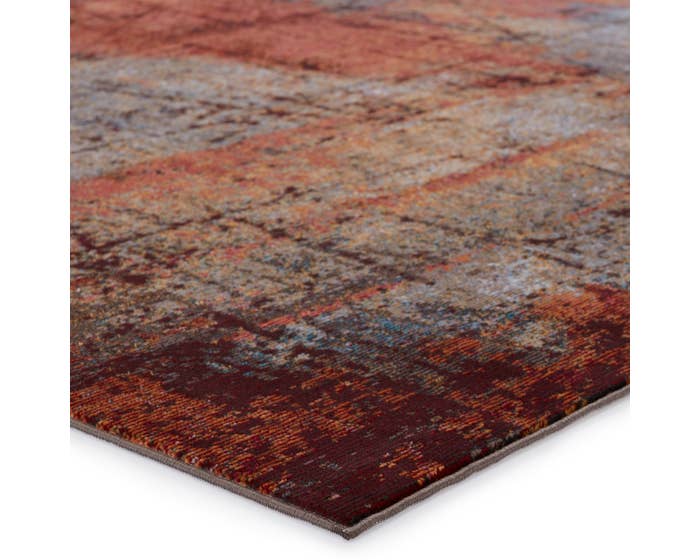 Contemporary & Transitional Rugs Borealis BOR16 Hoku Rust - Orange & Medium Blue - Navy Machine Made Rug