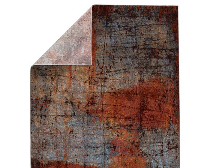 Contemporary Rugs & Transitional Rugs Borealis BOR16 Hoku Rust - Orange & Medium Blue - Navy Machine Made Rug