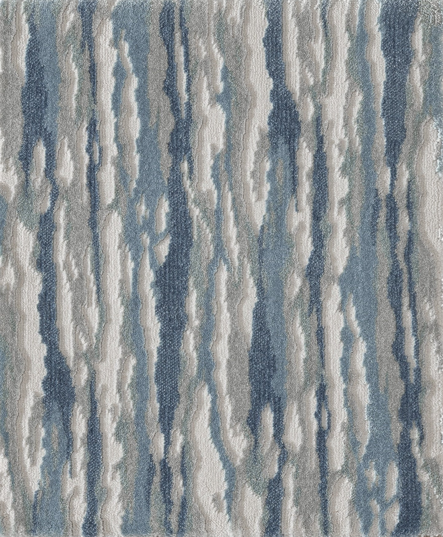 Custom Rugs, Runners & Rounds Affection Wave Lt. Blue - Blue & Lt. Grey - Grey Machine Made Rug