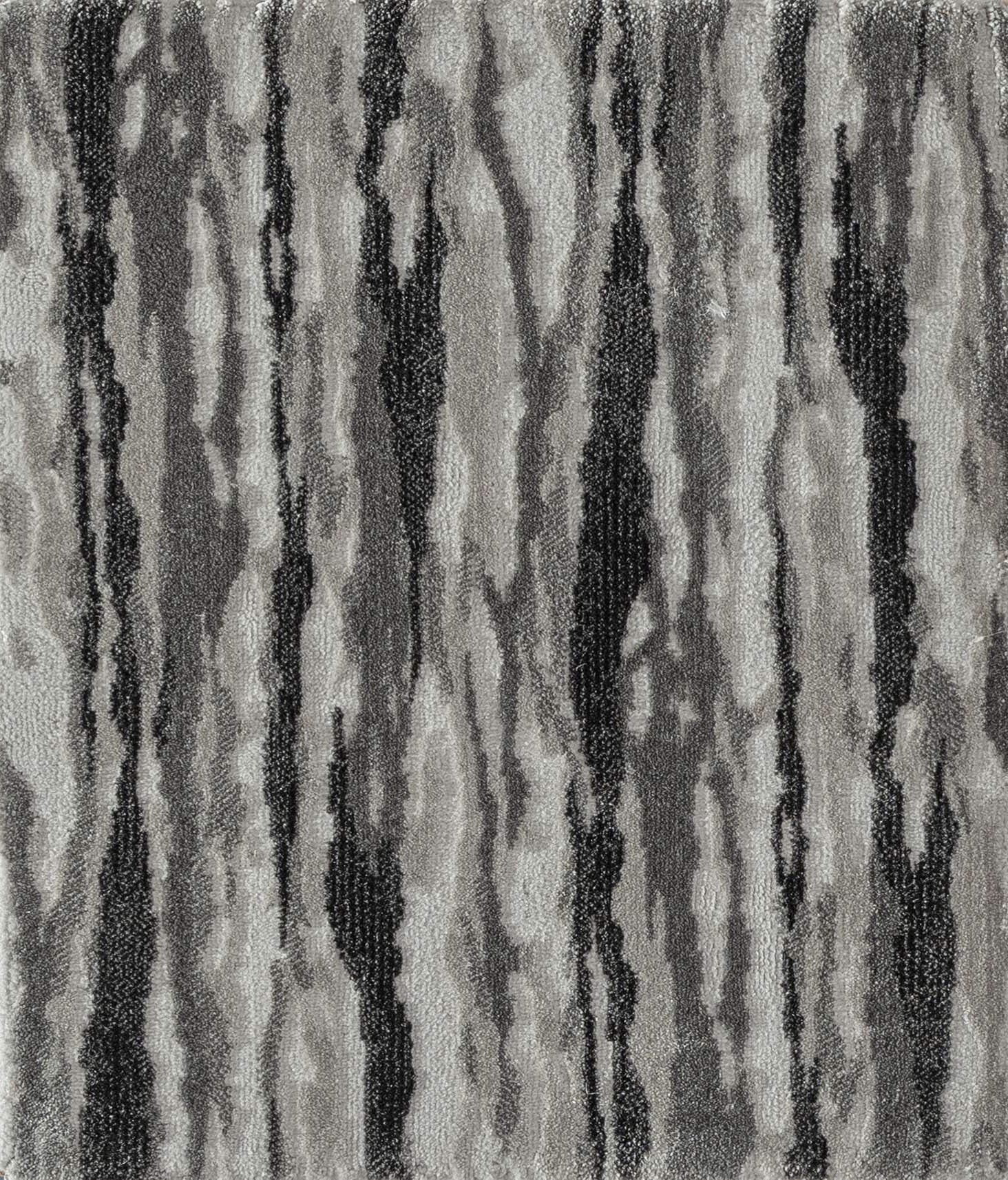 Custom & Wall to Wall Affection Graphite Black - Charcoal & Lt. Grey - Grey Machine Made Rug