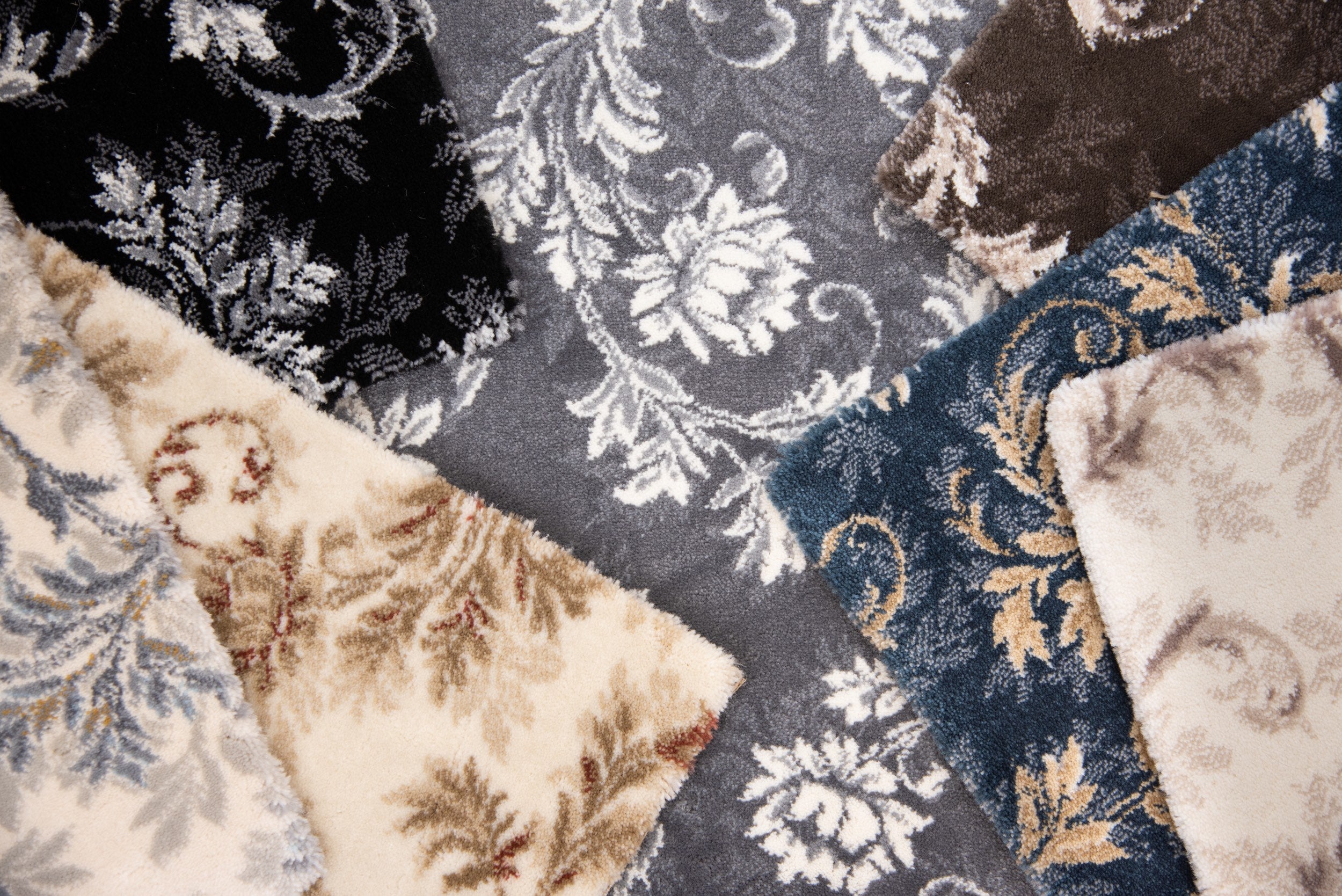 Custom Rugs, Runners & Rounds Arabesque Antique Ivory - Beige & Lt. Blue - Blue Machine Made Rug