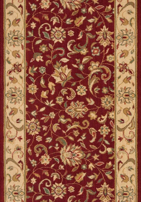 Hall & Stair Runners Estate 2 Sagamore 2 Bordeaux Red - Burgundy & Ivory - Beige Machine Made Rug