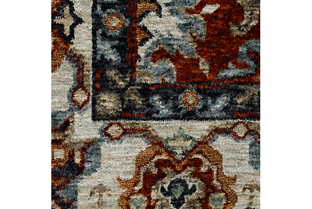 Traditional & Oriental Rugs Aberdeen 562R Red - Burgundy & Ivory - Beige Machine Made Rug