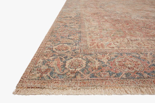 Traditional & Oriental Rugs Priya PRY-07 Brick/Navy Red - Burgundy & Medium Blue - Navy Hand Woven Rug