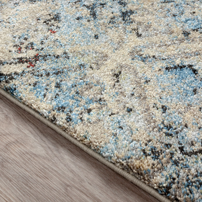 Contemporary Rugs & Transitional Rugs Aero Collection AE-8 Multi Multi & Lt. Blue - Blue Machine Made Rug