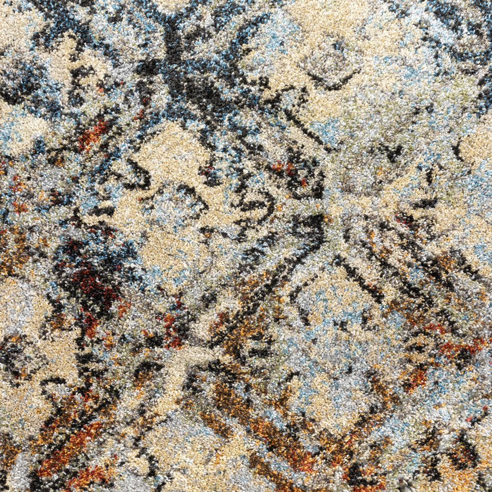 Contemporary Rugs & Transitional Rugs Aero Collection AE-8 Multi Multi & Lt. Blue - Blue Machine Made Rug