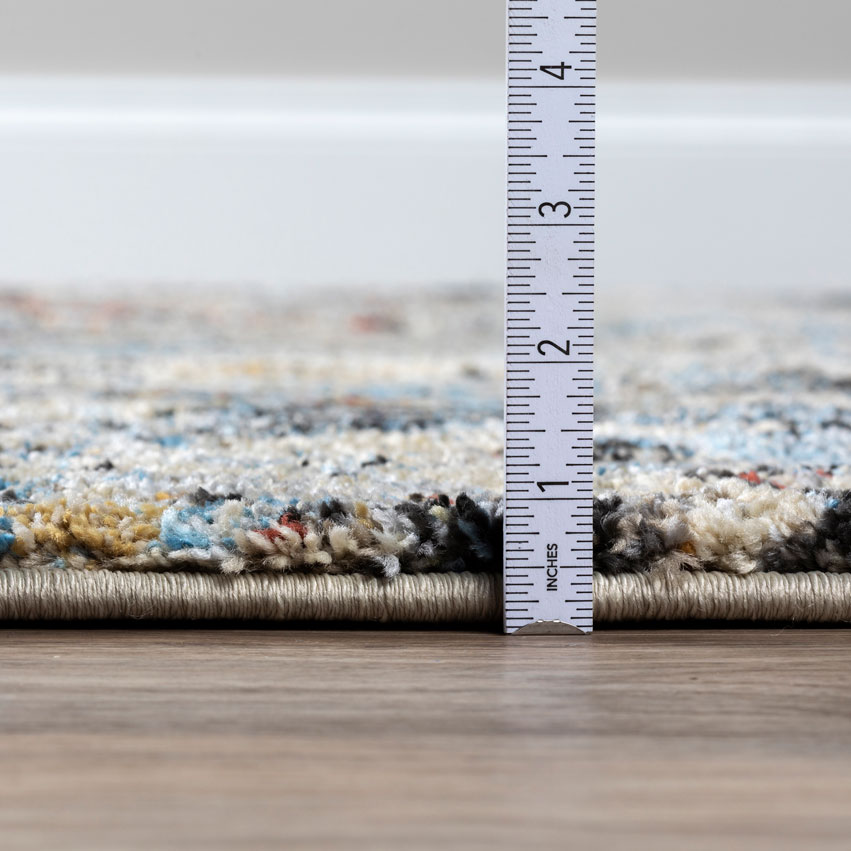 Contemporary Rugs & Transitional Rugs Aero Collection AE-8 Multi Multi & Lt. Blue - Blue Machine Made Rug