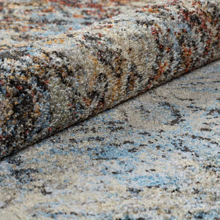 Contemporary Rugs & Transitional Rugs Aero Collection AE-8 Multi Multi & Lt. Blue - Blue Machine Made Rug