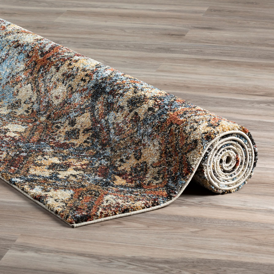Contemporary Rugs & Transitional Rugs Aero Collection AE-8 Multi Multi & Lt. Blue - Blue Machine Made Rug