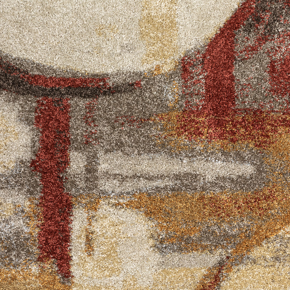 Contemporary Rugs & Transitional Rugs Aero Collection AE12 Earth Ivory - Beige & Multi Machine Made Rug