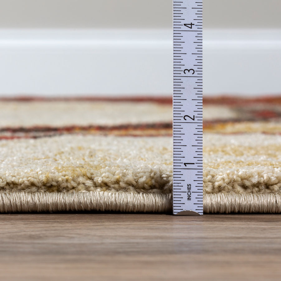 Contemporary Rugs & Transitional Rugs Aero Collection AE12 Earth Ivory - Beige & Multi Machine Made Rug