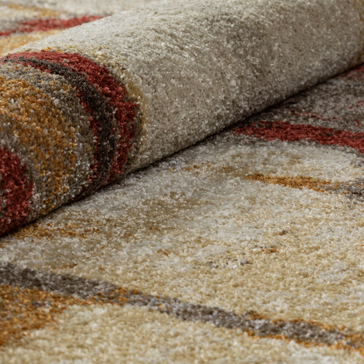 Contemporary Rugs & Transitional Rugs Aero Collection AE12 Earth Ivory - Beige & Multi Machine Made Rug