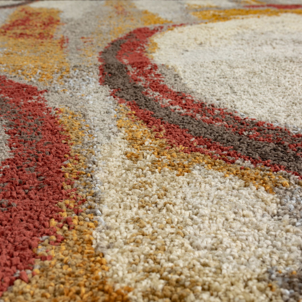 Contemporary Rugs & Transitional Rugs Aero Collection AE12 Earth Ivory - Beige & Multi Machine Made Rug