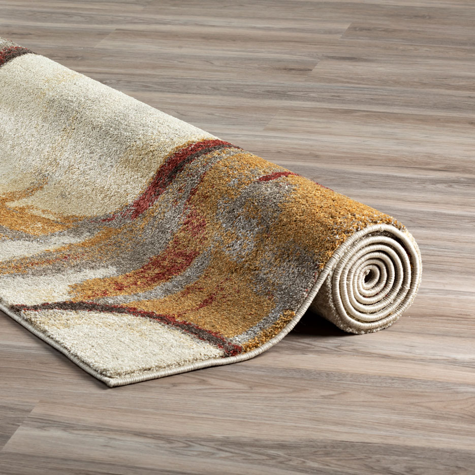 Contemporary Rugs & Transitional Rugs Aero Collection AE12 Earth Ivory - Beige & Multi Machine Made Rug