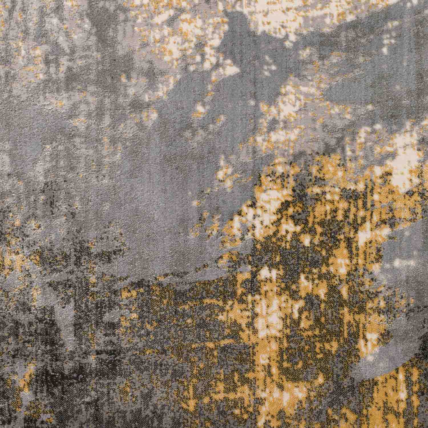 Contemporary & Transitional Rugs Cascina Collection CC9 Fossil Black - Charcoal & Lt. Gold - Gold Machine Made Rug