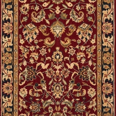 Hall & Stair Runner Rugs GRAND PARTERRE Kashan Elite PT-01 Red Red - Burgundy & Black - Charcoal Machine Made Rug