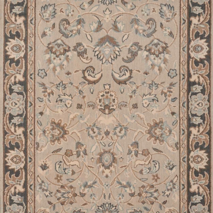 Hall & Stair Runner Rugs GRAND PARTERRE Kashan Elite PT-01 Mist Camel - Taupe & Lt. Brown - Chocolate Machine Made Rug