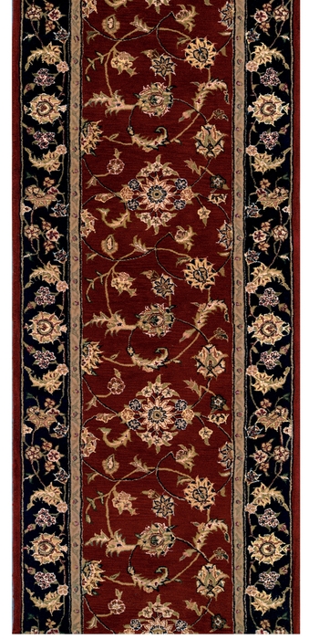 Hall & Stair Runner Rugs NOURISON 2000 ROLL RUNNER 2000-2002 BURGUNDY Red - Burgundy & Black - Charcoal Hand Tufted Rug