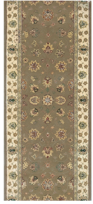 Hall & Stair Runners NOURISON 2000 ROLL RUNNER 2000-2003 OLIVE Aqua - Lt.Green & Ivory - Beige Hand Tufted Rug