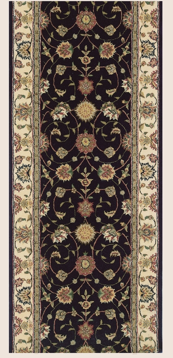 Hall & Stair Runner Rugs NOURISON 2000 ROLL RUNNER 2000-2015 NAVY Medium Blue - Navy & Ivory - Beige Hand Tufted Rug