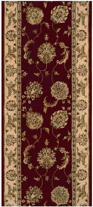 Hall & Stair Runners NOURISON 2000 ROLL RUNNER 2000-2022 LACQUER Red - Burgundy & Ivory - Beige Hand Tufted Rug
