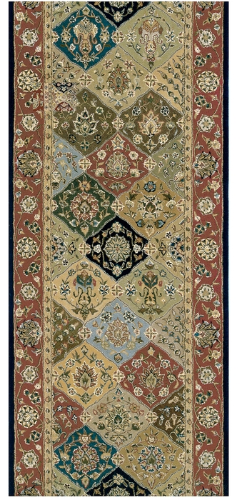 Hall & Stair Runner Rugs NOURISON 2000 ROLL RUNNER 2000-2101 MULTI Multi & Red - Burgundy Hand Tufted Rug
